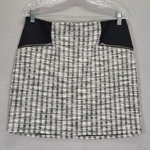 Material Girl Mini Skirt Women's White Black Cotton Blend Casual Size XL